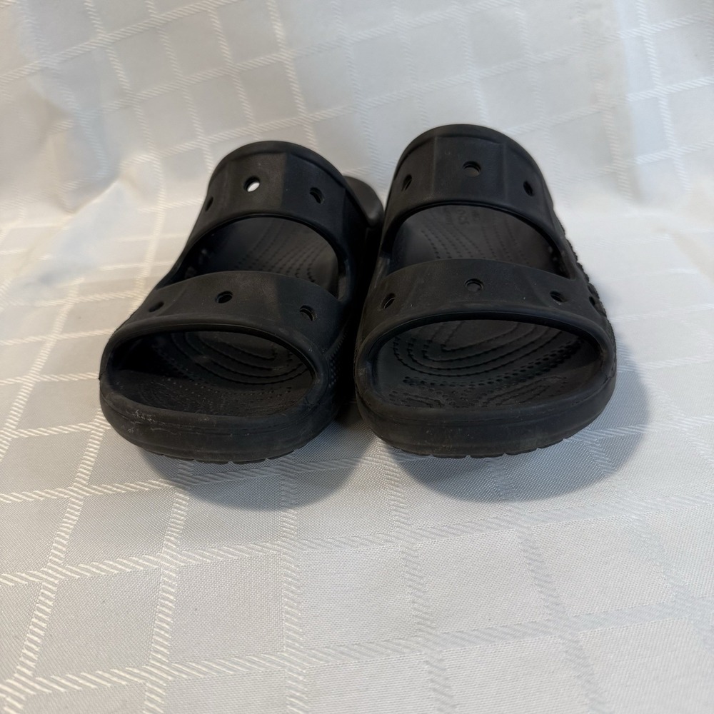 Crocs Unisex Classic Two-Strap‎ Slide Sandals Black  M6/W8